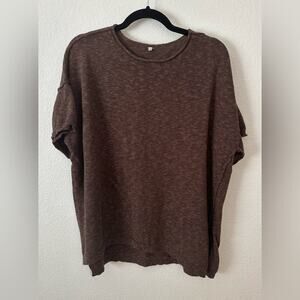 Light Summer Brown Casual Short Sleeved Sweater